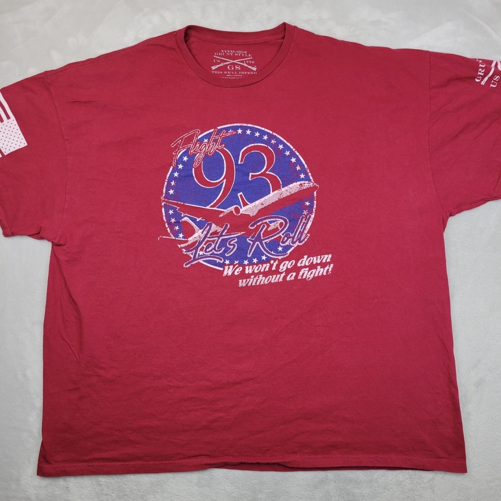 Grunt Style T Shirt Men XXXXL Marine Club Vet Veteran Patriot Flag 911 United 93